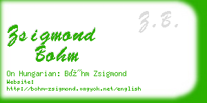 zsigmond bohm business card