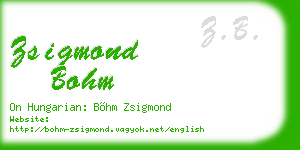 zsigmond bohm business card